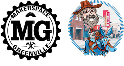 Makerspace Greenville and FriendleeRadio logos